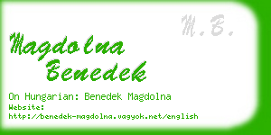 magdolna benedek business card